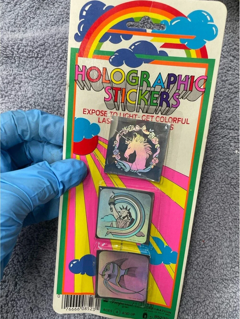 Vtg Imperial Toy Corp 3-D Holographic Hologram Stickers